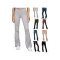 thumbnail image 1 of SUNSIOM Women High Waist Pants Solid Color Micro-Flared Pants Slim Trousers Spring Fall Casual Sweatpants Bottoms, 1 of 10