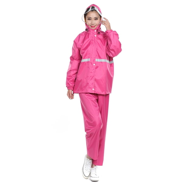 Traje impermeable grueso para motocicleta, impermeable dividido, impermeable para adultos, hombres y mujeres, impermeable dividido, impermeable de doble capa, pantalones de lluvia, rosa, rojo, talla L ShuxiuWang 9024735095101