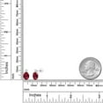thumbnail image 3 of Gem Stone King 14k White Gold Red Created Ruby Earrings for Women (2.4Cttw, GemstoneJuly Birthstone, Oval 8X6MM, Round 2.5MM), 3 of 5