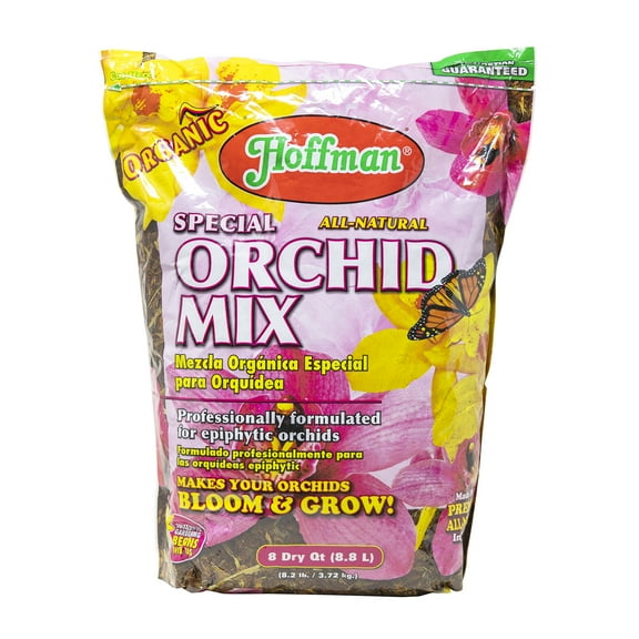Hoffman Organic All-Natural Pre-Mixed Special Orchid Potting Mix for Better Blooms in Epiphytic Orchids, 8qt