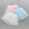 thumbnail image 6 of Tulle Tutu Skirt for Girl Summer Casual Elastic Waist Cotton Lining Floral Embroidered Skirts Cute Holiday Girls Fashion, Light Blue, 6 Years, 6 of 6