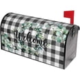 thumbnail image 4 of Spring Welcome Mailbox Covers Magnetic Standard Size 18 X 21 Green Leaf Black White Buffalo Plaid Mailbox Cover Holiday Decorations Mailbox Wrap Post Letter Box Cover Decor for Home Outdoor Garden, 4 of 6