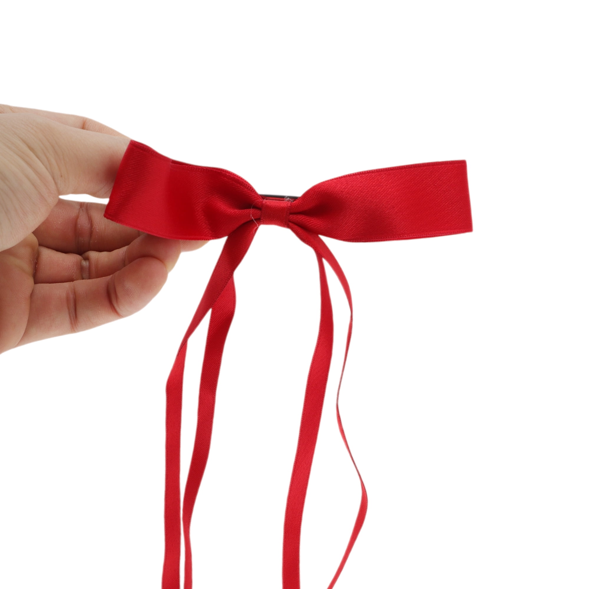 Unique Bargains Stylish Hair Accessory Double Bow Hair Clips Red