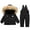 Black, variant on 2pcs Unisex Baby Kids Puffer Winter Warm Hooded Down Coat with Snowsuit Snow Bib Pants Ski Suits Outfit Set Red 1-2 Years