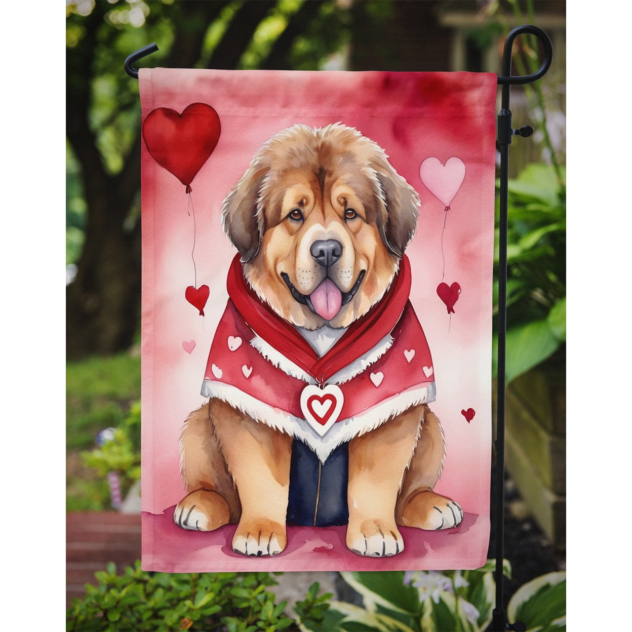 Tibetan Mastiff My Valentine Garden Flag 11.25 in x 15.5 in