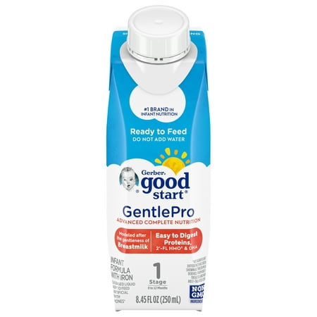Gerber Good Start Gentle Pro Ready to Feed Baby Formula, 8.45 fl oz Bottle (6 Pack)