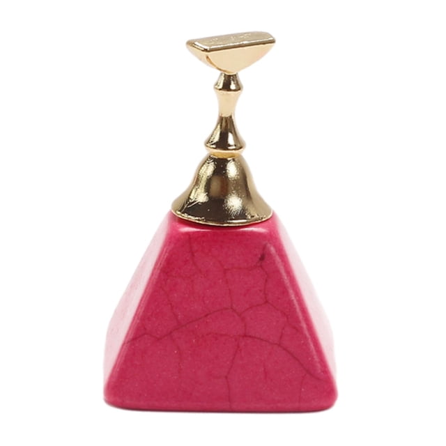 Soporte de práctica para exhibición de uñas, Base estable trapezoidal, Base magnética para práctica de uñas Rosa