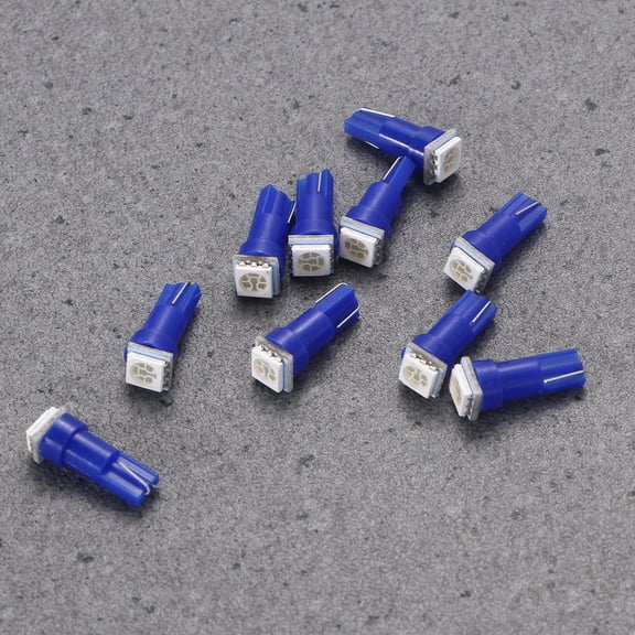 OUNONA 10Pcs Blue T5 5050 Smd Wedge Led Light Bulbs for Multifunctional Car Dashboard Instrument