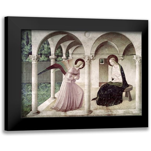 Angelico, Fra 14x11 Black Modern Framed Museum Art Print Titled - Annunciation