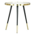 thumbnail image 3 of Particle Side Table Gold & Black End Table, Modern Style, Mirror Glass round shape tabletop, MDF, Indoor Living, 3 of 5
