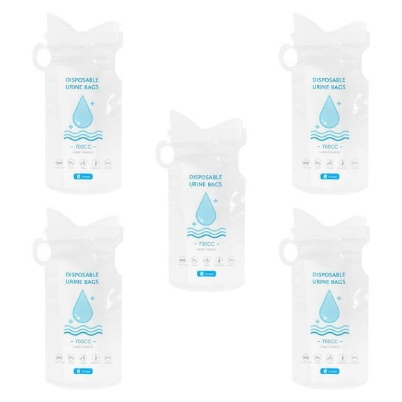 Mornei 5x Disposable Urinal Bags Travel Pee Bags 700ml Portable Leakproof Emergency for
