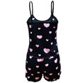 thumbnail image 2 of Bow Pajamas for Women Camisole Shorts Lightweight Casual Valentine Relaxed Fit Sleepwear Black S, 2 of 8