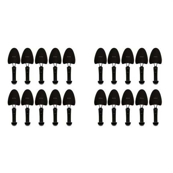 10 Pairs Practical Plastic Adjustable Length Men Shoe Tree Stretcher Boot Holder Organizers (Black)