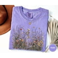 thumbnail image 3 of Skeleton Dancing Arabesque Wildflower T-Shirt | Cottagecore Botanical Floral Skeleton Graphic Tee in Moss Green | Nature Lover Women's Shirt, 3 of 5