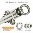 thumbnail image 4 of Hoist Pulley System Heavy Duty Stainless Steel, Snatch Swivel Block Double Pulley with 25m/8mm Rope, Bearing Inside, for Lifting, Kayak, Garage, Winch, Hunting, Loading 1100lb, 4 of 6