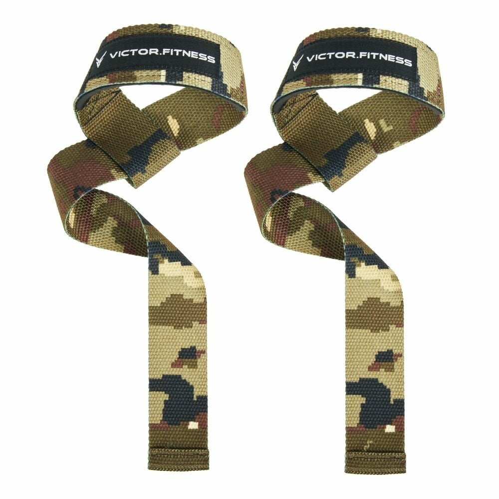 Victor Fitness 24" X-Grip Weightlifting Straps & Quick-Release Barbell/Dumbbell Clamps Adult Unisex
