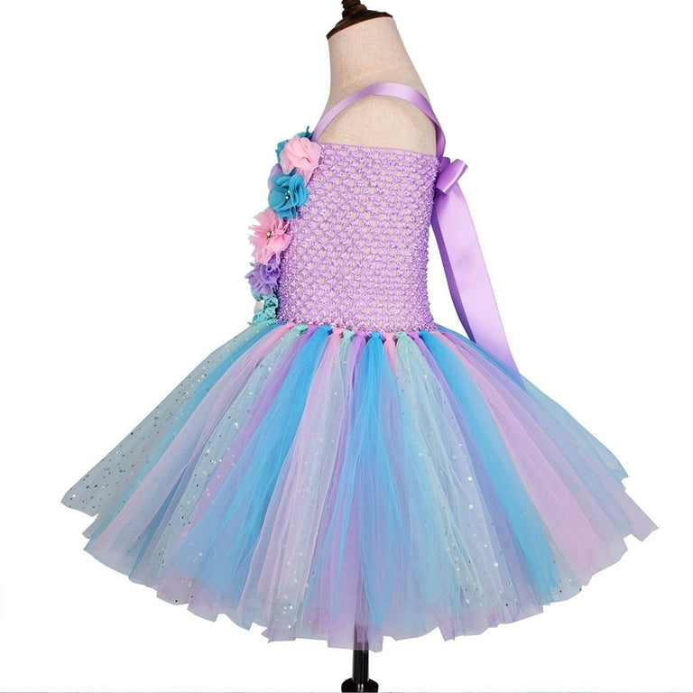 princess play dresses for toddlers Afdoent Girls Dress Summer Beach Dresses Toddler Kids Girls Cartoon Role Play Fancy Hairband Mesh Tulle Princess Dress, Girl's, Size: 10T, Blue