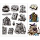 thumbnail image 1 of Sello de goma con diseño de libros mágicos, 18 x 22 cm, con varita mágica y poción, sellos de EVA para repujado., 1 of 8