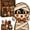 Mummy, variant on Guvpev Vintage Halloween Wooden Tabletop Decor, Spooky Cartoon Halloween Vampire Cat Rustic Farmhouse Tiered Tray Figurines for Home, Office & Party Table Centerpiece Decorations