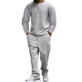 thumbnail image 1 of Ensemble de Survêtement 2 Pcs pour Hommes, Jogging Jacquard à Carreaux, 1 of 5
