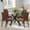 Table+4Brown Chairs(052B), variant on StnTalk 39″ Round Glass Dining Table Set for 4 with Black Faux Leather Chairs, Modern Tempered Glass Kitchen & Dining Room Table with Black Metal Base and Upholstered Seating