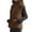 Coffee, variant on Women's Solid Color Fashionable Fleece-lined Vest Coat Black L