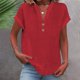 thumbnail image 5 of Conjuntos de otoño para mujer,Blusa informal de manga corta con cuello en V para mujer, color liso, con bolsillos, tela suave y ligera para uso diario, sopatenor, 5 of 9