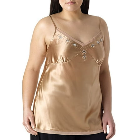 Metro7 - Women's Plus Beaded Silk Cami
