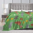 thumbnail image 3 of LNWH Greenland Hippo Bear Cartoon Pattern Throw Blanket, Fluffy Soft Cozy Bed Flange Plush Blankets, 60"x50", 3 of 8