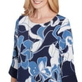 thumbnail image 4 of Alfred Dunner Womens Abstract Bold Floral Patchwork Top With Necklace, 4 of 4