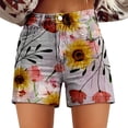 thumbnail image 2 of Women's Shorts Womens Casual High Waist Denim Shorts Relaxed Fit Artretro Printed Floral Shorts With Pockets,Pink Women's Shorts L, 2 of 4