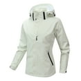 thumbnail image 1 of Bmisegm Ladies Solid Color Windproof Spring and Autumn Couples with Soft Jacket Windbreaker Womens Coats White L, 1 of 3