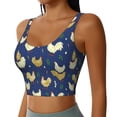 thumbnail image 2 of Fotbe Funny Chicken Pattern Womens' Sports Bra Longline Wirefree Padded with Medium Support Sports Moisture-Wicking Workou Vest,Tank Top-Small, 2 of 9