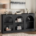 thumbnail image 3 of Resenkos Modern Black Console Table, Entryway & Living Room, Wooden Design, Arched Shelf, Stylish Display, Space-Saving Elegant, Black, 3 of 8