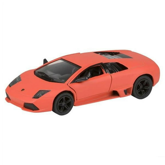 Rhode Island Novelty- Pull Back Die-Cast Metal Vehicle- MATTE LAMBORGHINI MURCIELAGO (Orange)(5 in) 1:36 Scale
