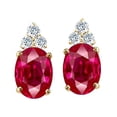 thumbnail image 2 of Tommaso Design� Oval 8x6mm Created Ruby Earrings Studs, 2 of 9