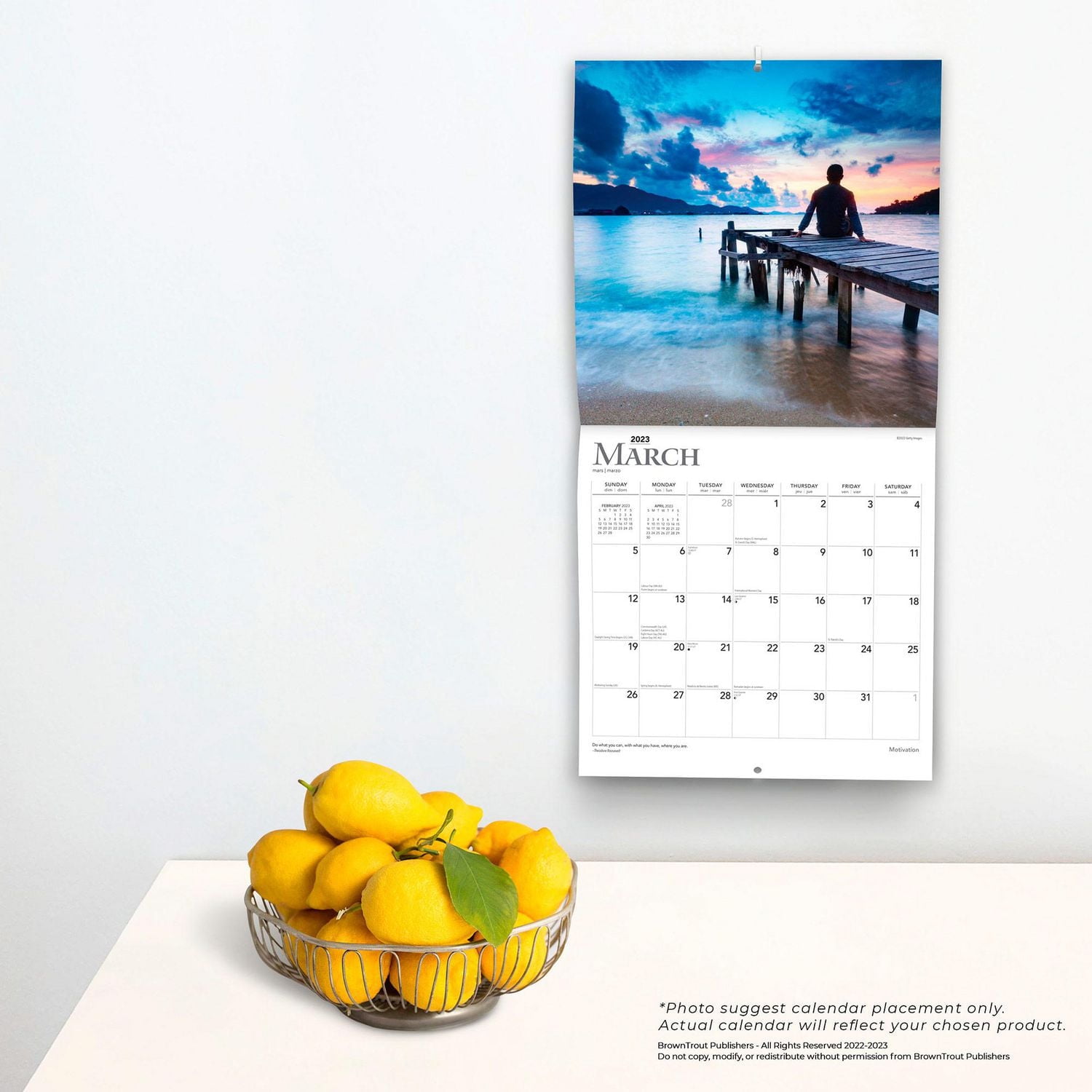 Motivation | 2023 12x24 Inch Square Wall Calendar