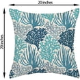 thumbnail image 6 of Navy Blue Coastal Pillow Covers 20x20 Inch 2 Pcs Sea Aqua Teal Coral Decor Throw Pillows Nautical Ocean Themed Summer Outdoor Holiday Decoration Pillowcase Linen Cushion Cover for Couch Sofa, 6 of 6