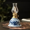 thumbnail image 6 of Daiosportswear Vintage Blue&White Ceramic Kerosene Lamp, 7x4.2x4.2in No Power Supply Desk/Outdoor/Emergency Light, Home Decor, Camping Essential, Gift Idea, 6 of 9
