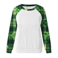 thumbnail image 5 of RKSTN Mode Femme Ample Décontractée Jour de la Saint-Patrick Imprimé Col Rond Décontracté Raglan Manches Longues Chandail Blouse Femme Blouse Manches Longues Col Rond Blouse/chemise Vert G, 5 of 5