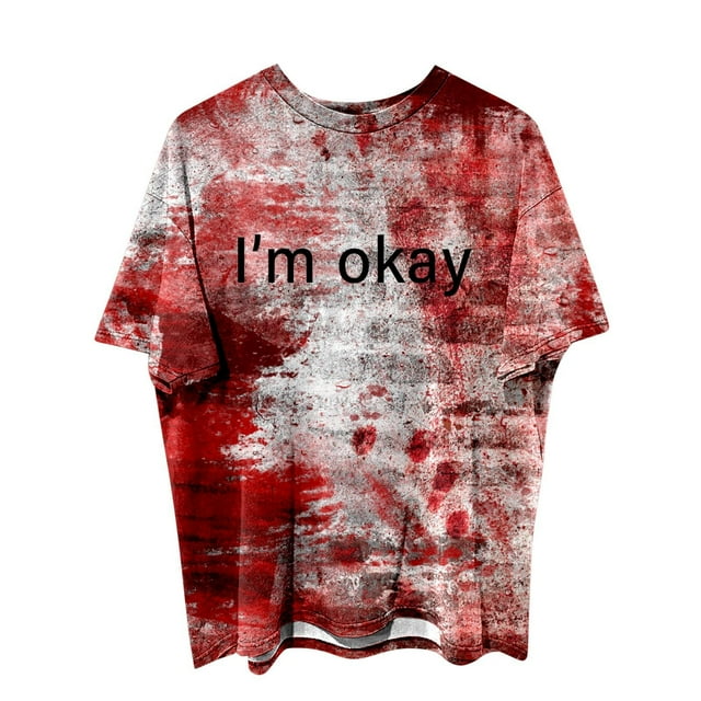HAJGJP T-Shirts pour Hommes Imprimé Thème Halloween Décontracté Col Rond Graphique Grande Taille Manches Courtes pour Confort et Style