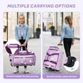 thumbnail image 4 of Dance Bag with Garment Rack,23"Glitter Bright Rolling Dance Duffel Bag Lightweight Competition Bag Costume Suitcase for Dancers Performer Artist, Shine Glitter Purple, 4 of 12