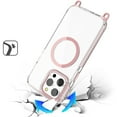 thumbnail image 4 of For Apple iPhone 13 Pro Max Clear Magnetic Frame PC Back Shockproof Protective Case with Detachable Lanyard Strap, Compatible with MagSafe Cover, XPM Phone Case [Pink], 4 of 10