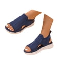 thumbnail image 3 of Trendy Women's Summer Sandals Open Toe Breathable Mesh Flat Sole Comfortable Casual Wear For Daily Outings And Beach, 3 of 8
