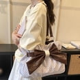 thumbnail image 6 of Trendy Polka Dot Bow Tote Bag - Fashionable Large Capacity Handbag with Lace Details for Versatile Daily Use, Perfect for Commuting and Everyday Style White, 6 of 8