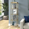 thumbnail image 6 of 70" Gold Metal And Glass Four Tier Standard Bookcase, 6 of 8
