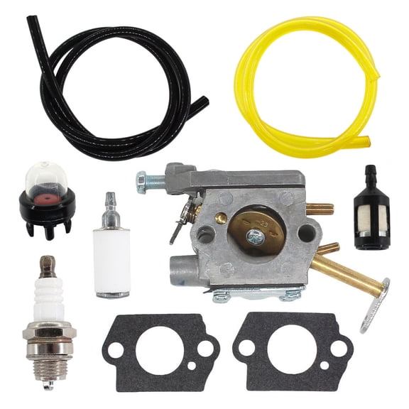 Carburetor Fuel Line Filter Kit For Homelite UT10863 (27AVW/CC) 45cc 23AV UT-10820 UT-10773 Spark Plug Primer Bulb Chainsaw