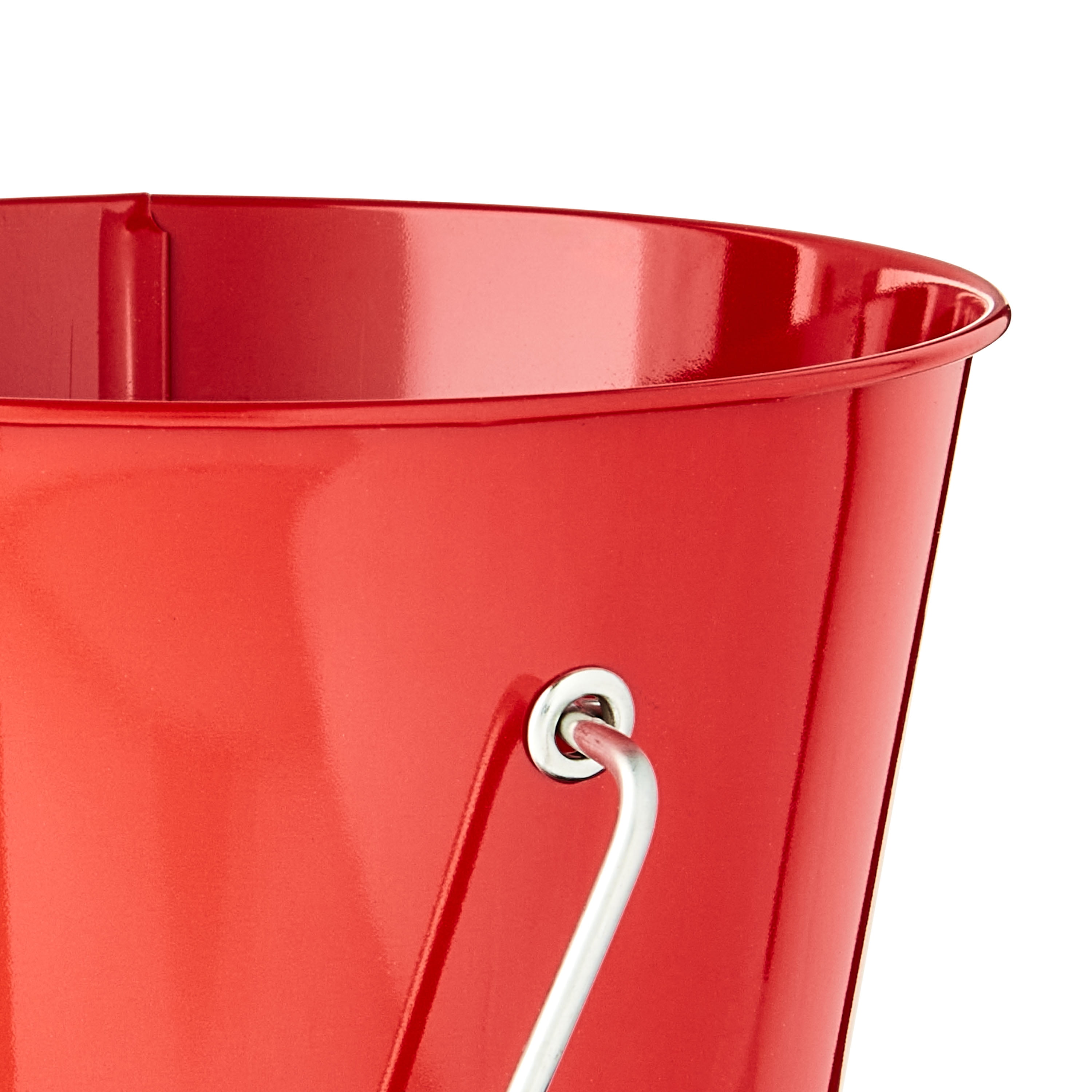 Red Tin Pail with Handle, 4.6", by Way To Celebrate