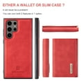 thumbnail image 6 of Allytech 2 in 1 Detachable Wallet Case for Samsung Galaxy S24 Ultra with Cash Pocket & Cash Slots, [Full Body Protection] [Magnetic Clasp] Luxury PU Leather Shockproof Slim Kickstand Case - Red, 6 of 9