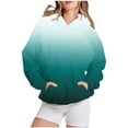 thumbnail image 1 of Rbaofujie Chandails pour Femmes Automne Mode Femme Manches Longues Col Rond Blouse Imprimée Chandail Décontracté Hauts Chandails à Capuche Vert Chandail à Capuchon pour Filles, 1 of 4